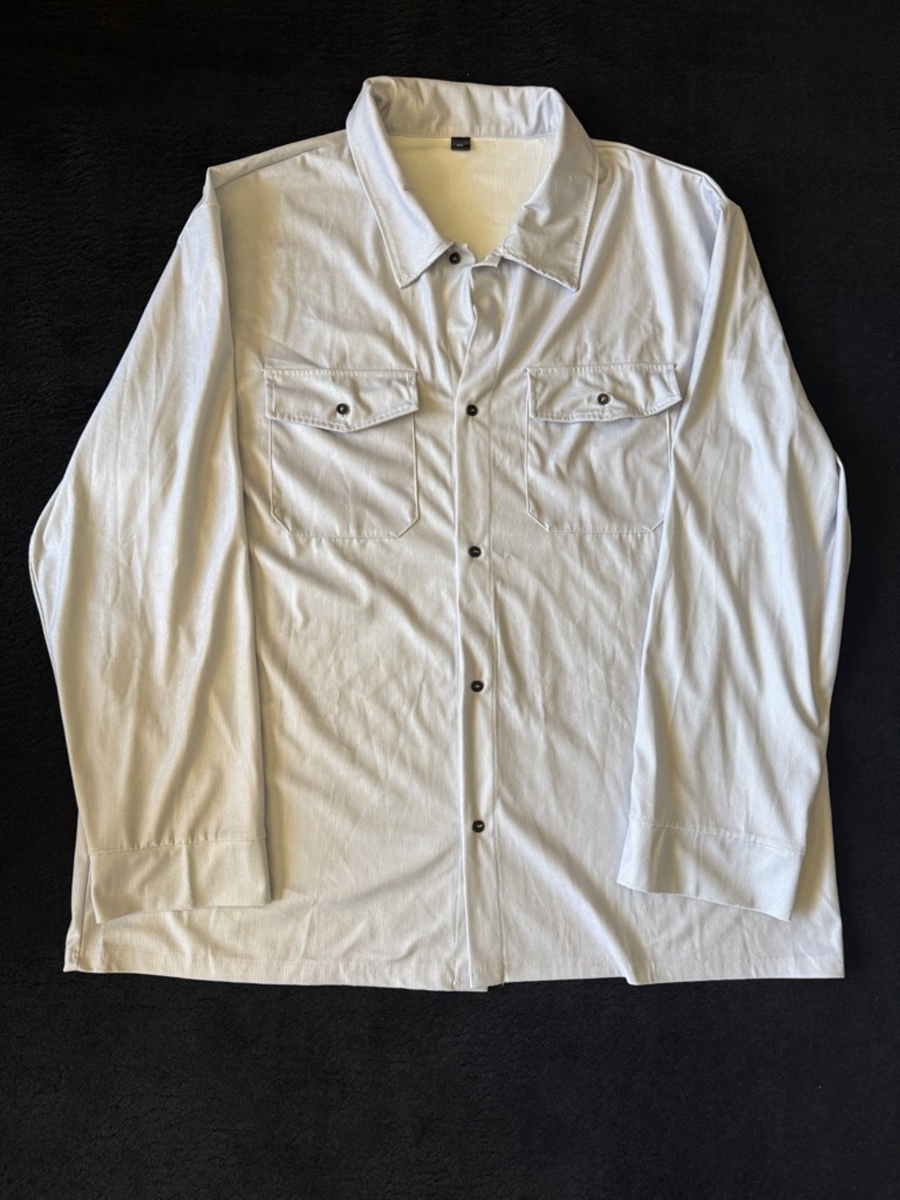 Men's Light Gray Button-Front Jacket Shirt